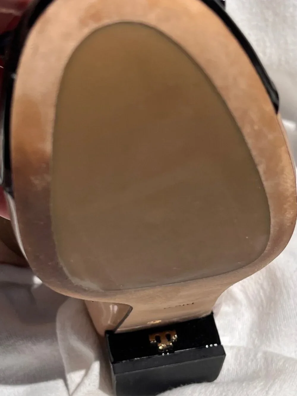 Tory Burch Gigi Cap Toe Beige and Black Colorblock Heels